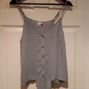 Tie front button down tank
